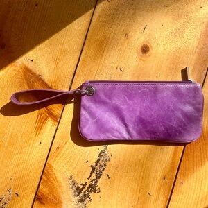 HOBO Violet Leather Wristlet